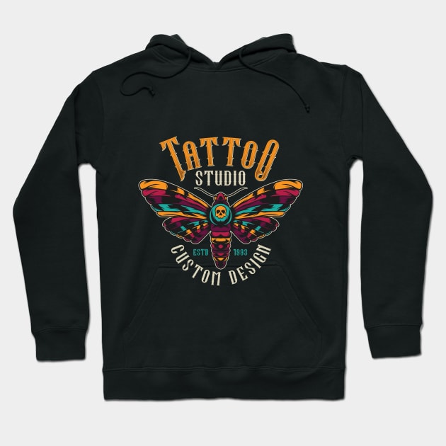 Tattoo Studio 1993 Custom Design Hoodie by Verboten